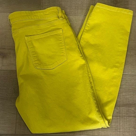 Eileen Fisher Organic Cotton Jean Parrot Mustard Yellow Women 12 Stretch 34x27.5 - Picture 9 of 10